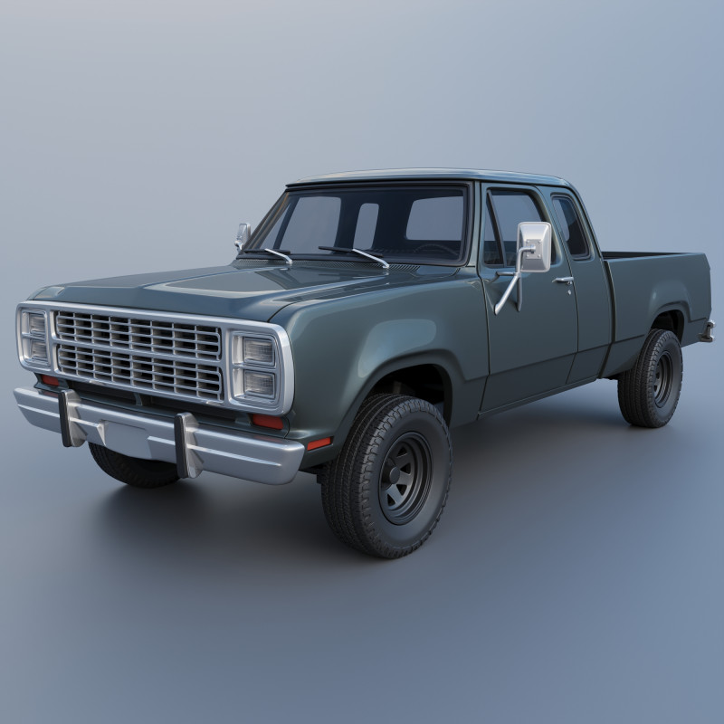 Dodge W150 Club Cab 1979 Modèles 3D en vedette .c4d .max .obj .3ds .fbx .stl .blend 