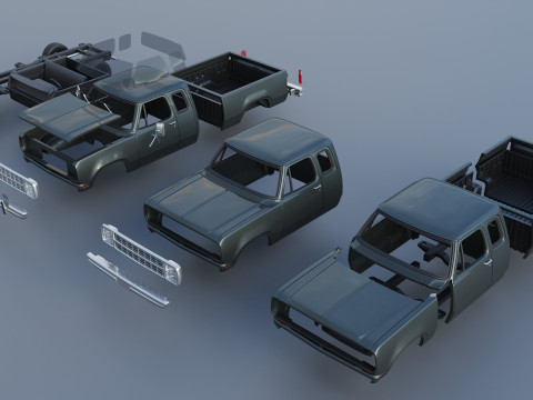 Dodge W150 Club Cab 1979 Modèles 3D en vedette