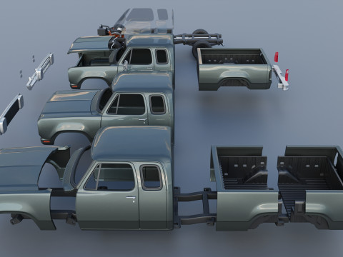 Dodge W150 Club Cab 1979 Modèles 3D en vedette