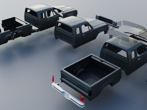 Dodge W150 Club Cab 1979 Modèles 3D en vedette