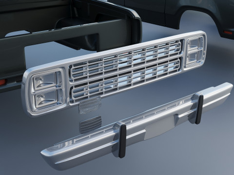 Dodge W150 Club Cab 1979 Modèles 3D en vedette