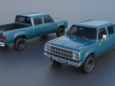 Dodge W200 Crew Cab 1979 3D प्रिंट मॉडल