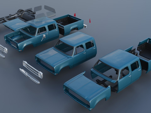 Dodge W200 Crew Cab 1979 3D प्रिंट मॉडल