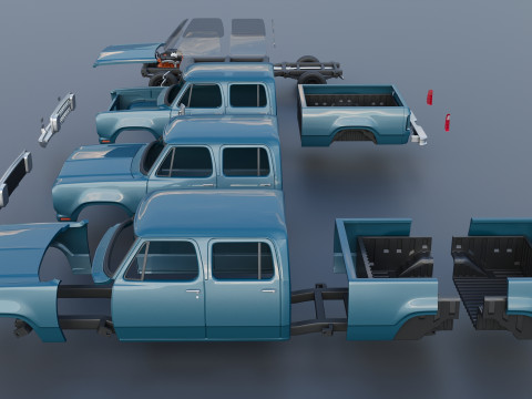 Dodge W200 Crew Cab 1979 3D प्रिंट मॉडल