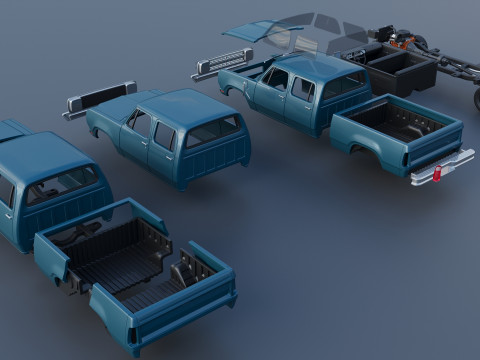 Dodge W200 Crew Cab 1979 3D प्रिंट मॉडल