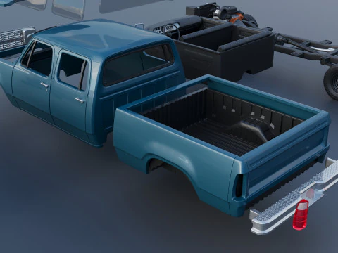 Dodge W200 Crew Cab 1979 3D Print Model