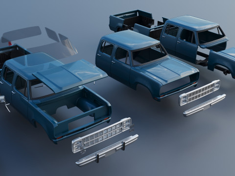 Dodge W200 Crew Cab 1979 3D प्रिंट मॉडल