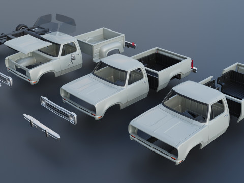Dodge Pickup D100 1972 Modelo de Impressão 3D