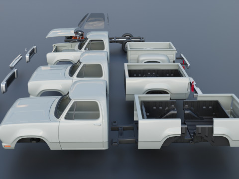 Dodge Pickup D100 1972 Modelo de Impressão 3D