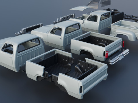 Dodge Pickup D100 1972 Modelo de Impressão 3D