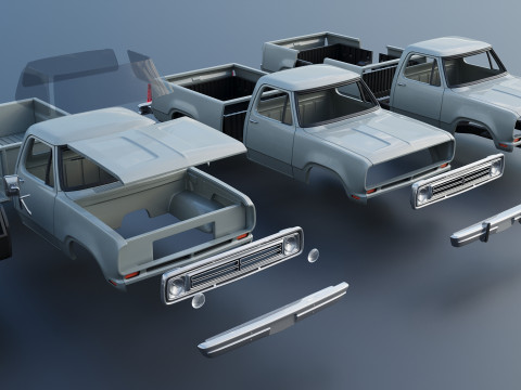 Dodge Pickup D100 1972 Modelo de Impressão 3D