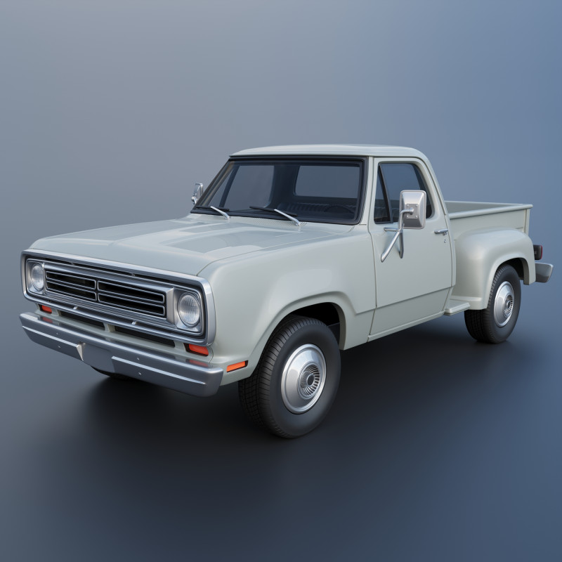 Dodge Pickup D100 1972 Modelo de Impressão 3D .c4d .max .obj .3ds .fbx .stl .blend 