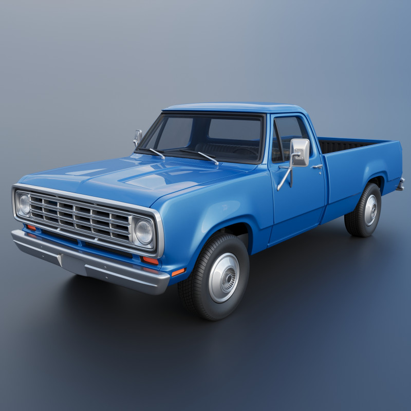 Dodge Pickup D100 1974 Modèles 3D en vedette .c4d .max .obj .3ds .fbx .stl .blend 