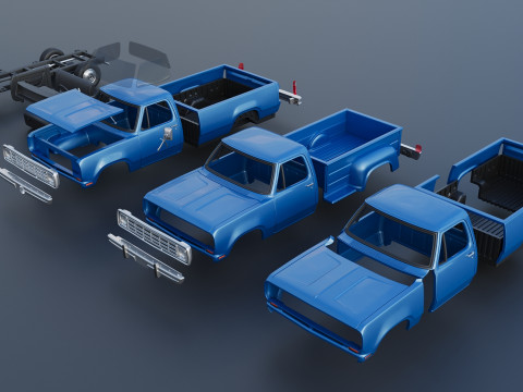 Dodge Pickup D100 1974 Modèles 3D en vedette