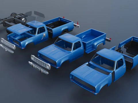Dodge Pickup D100 1974 3D Print Model