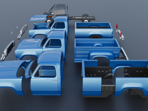 Dodge Pickup D100 1974 Modèles 3D en vedette