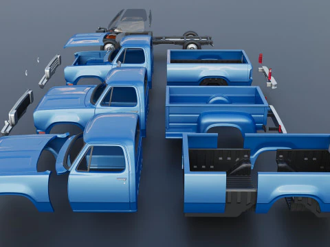 Dodge Pickup D100 1974 3D Print Model
