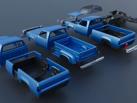 Dodge Pickup D100 1974 3D Print Model
