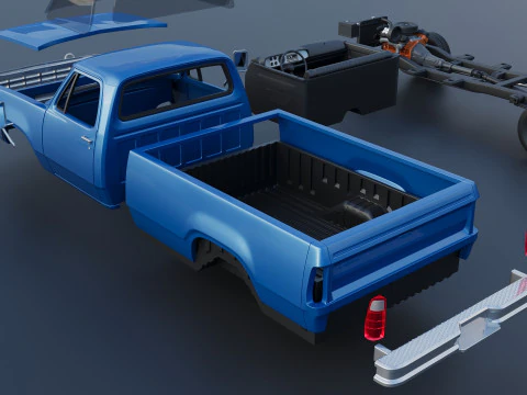 Dodge Pickup D100 1974 3D Print Model