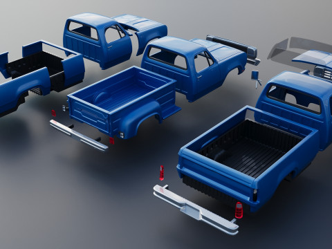 Dodge Pickup D100 1974 Modèles 3D en vedette