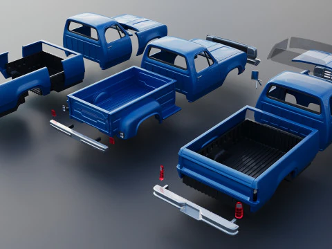 Dodge Pickup D100 1974 3D Print Model