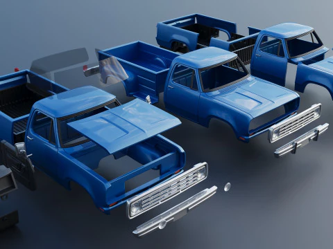 Dodge Pickup D100 1974 3D Print Model