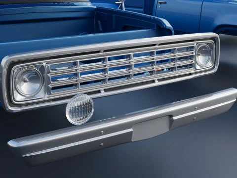 Dodge Pickup D100 1974 3D Print Model