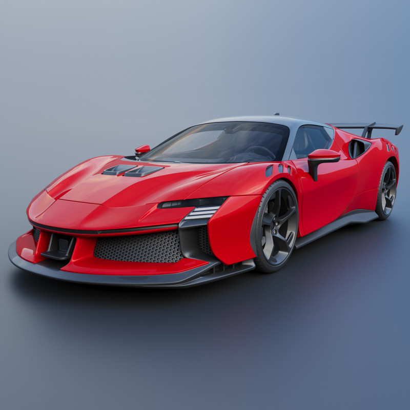 Ferrari SF90 XX 3D Print Model .c4d .max .obj .3ds .fbx .stl .blend 