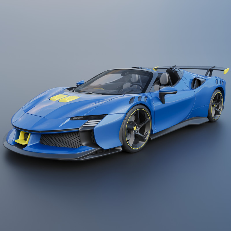 Ferrari SF90 XX Spider Model Cetak 3D .c4d .max .obj .3ds .fbx .stl .blend 