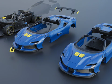 Ferrari SF90 XX Spider 3D Print Model