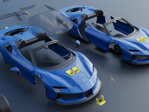 Ferrari SF90 XX Spider 3D Print Model