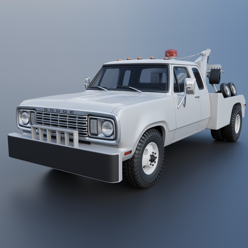 Dodge D300 Wrecker 1977 Model do druku 3D .c4d .max .obj .3ds .fbx .stl .blend 