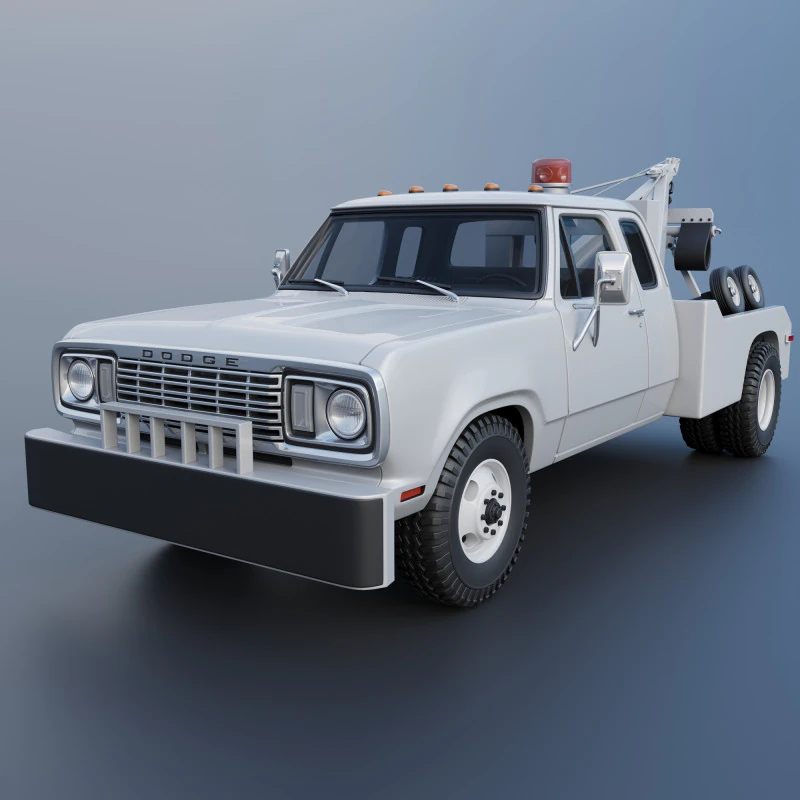 Dodge D300 Wrecker 1977 3D Print Model .c4d .max .obj .3ds .fbx .stl .blend 