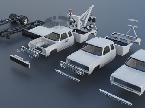 Dodge D300 Wrecker 1977 Model do druku 3D