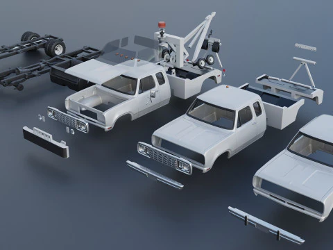 Dodge D300 Wrecker 1977 3D Print Model