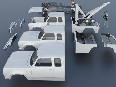 Dodge D300 Wrecker 1977 Model do druku 3D