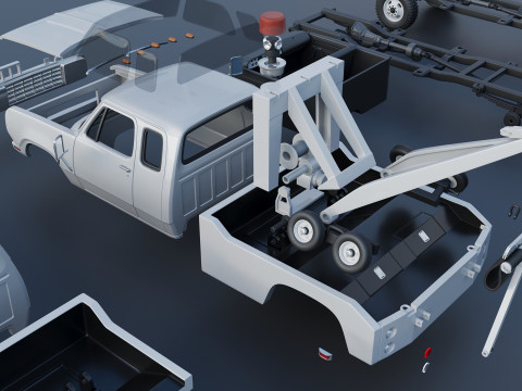Dodge D300 Wrecker 1977 Model do druku 3D
