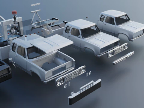 Dodge D300 Wrecker 1977 3D Print Model
