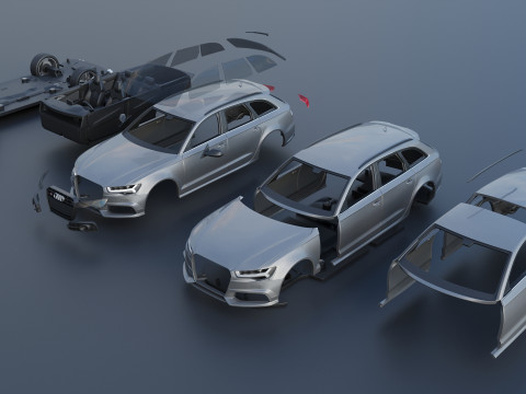 Audi S6 Avant 2016 Modèles 3D en vedette
