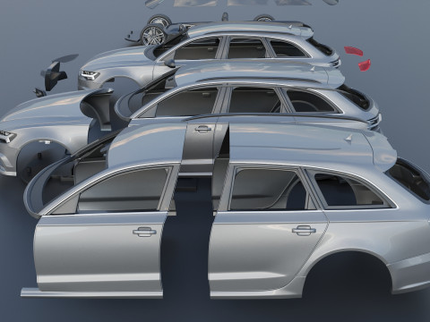 Audi S6 Avant 2016 Modèles 3D en vedette