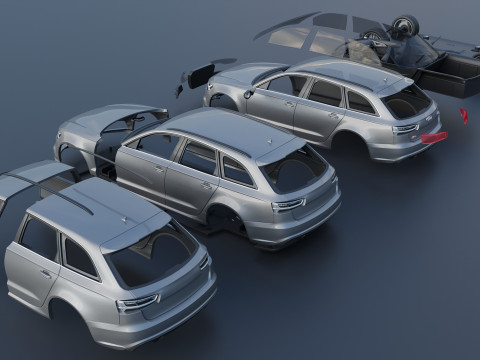 Audi S6 Avant 2016 Modèles 3D en vedette