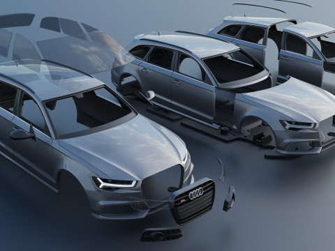 Audi S6 Avant 2016 Modèles 3D en vedette