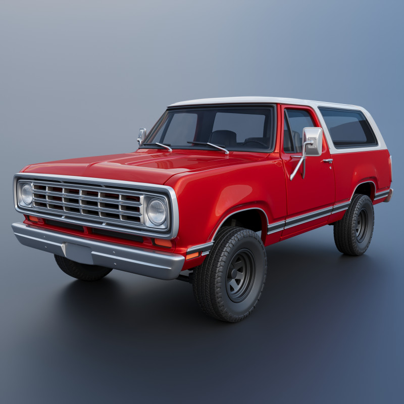 Dodge Ramcharger 1973 3D 프린트 모델 .c4d .max .obj .3ds .fbx .stl .blend 