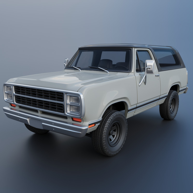 Dodge Ramcharger 1979 3Dプリントモデル .c4d .max .obj .3ds .fbx .stl .blend 