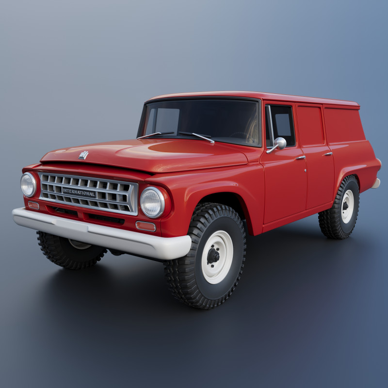International Travelall Panel 4x4 1964 Modèles 3D en vedette .c4d .max .obj .3ds .fbx .stl .blend 