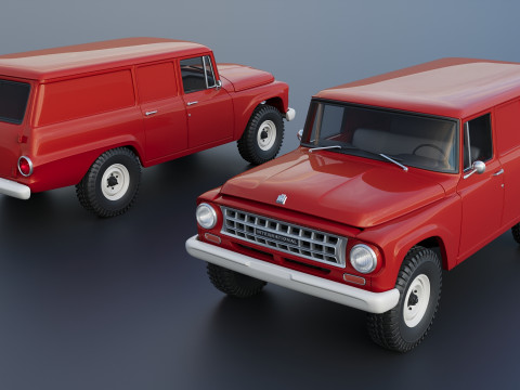 International Travelall Panel 4x4 1964 Modèles 3D en vedette