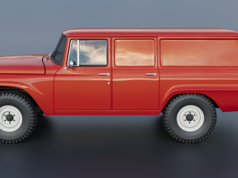 International Travelall Panel 4x4 1964 Modèles 3D en vedette