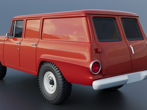 International Travelall Panel 4x4 1964 Modèles 3D en vedette