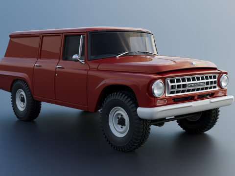 International Travelall Panel 4x4 1964 Modèles 3D en vedette