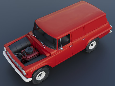 International Travelall Panel 4x4 1964 Modèles 3D en vedette